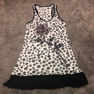 Papaya black white and red tunic